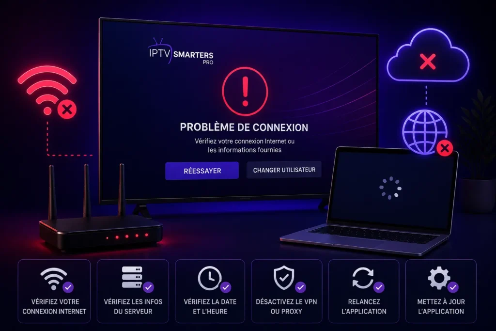 Problèmes de connexion IPTV Smarters Pro