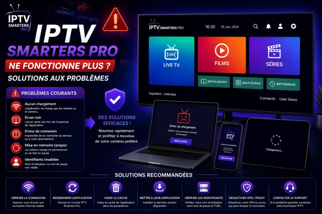 IPTV Smarters Pro ne fonctionne plus